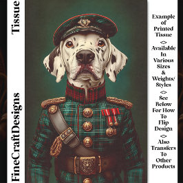 Trotse Dalmatische hond Militaire uniform CH5 Déco Tissuepapier