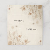 Trotse Delicate Bloemige Botanische Boho Bruiloft Plaatskaartje (Buitenkant ongevouwen)