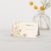 Trotse Delicate Bloemige Botanische Boho Bruiloft Plaatskaartje (Achterkant)