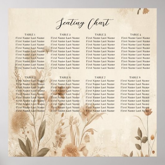 Trotse Delicate Bloemige Botanische Boho Bruiloft Poster (Voorkant)