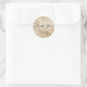 Trotse Delicate Bloemige Botanische Boho Bruiloft Ronde Sticker (Tas)