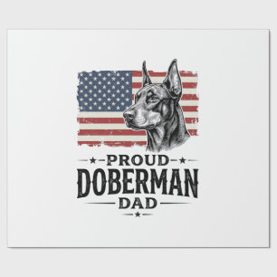 Trotse Dobermann Vader Vintage Vlag Vector Design_ Cadeaupapier