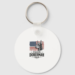 Trotse Dobermann Vader Vintage Vlag Vector Ontwerp Sleutelhanger