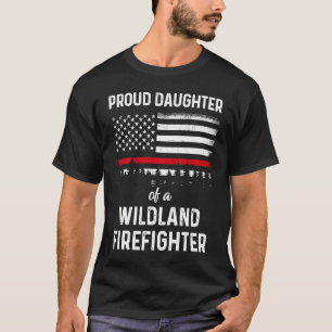Trotse dochter Amerikaanse vlag Wildland brandweer T-shirt