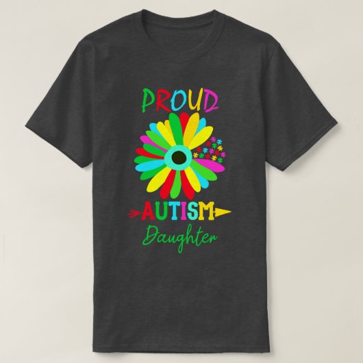 trotse dochter van autisme - Zonnebloem T-shirt (Design voorkant)
