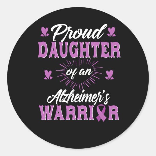 Trotse dochter van een Alzheimer Warrior Awareness Ronde Sticker (Voorkant)