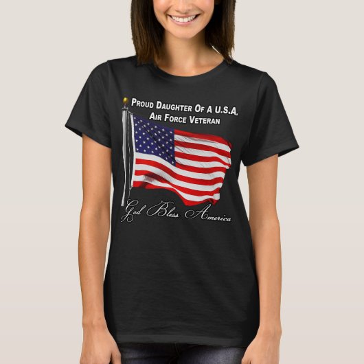 Trotse dochter van een Amerikaanse luchtmachtveter T-shirt (Voorkant)