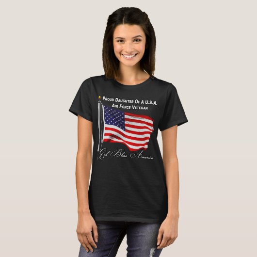 Trotse dochter van een Amerikaanse luchtmachtveter T-shirt (Voorkant volledig)