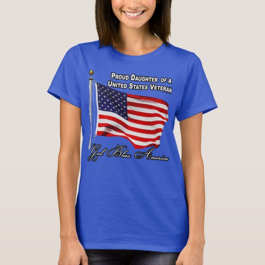 Trotse dochter van een Amerikaanse veteraan met Am T-shirt (Voorkant)