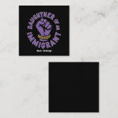 Trotse dochter van een immigrant die erfgoed omarm vierkante visitekaartje (Voorkant / Achterkant)