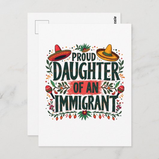 Trotse dochter van een Mexicaanse immigrant Briefkaart (Voorkant / Achterkant)
