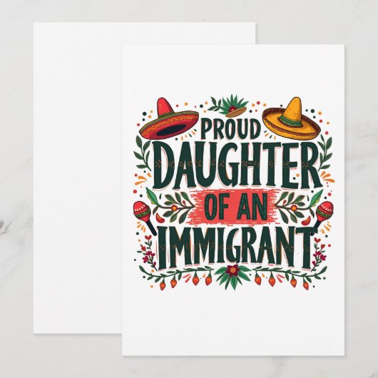 Trotse dochter van een Mexicaanse immigrant Feestdagenkaart (Voorkant / Achterkant)