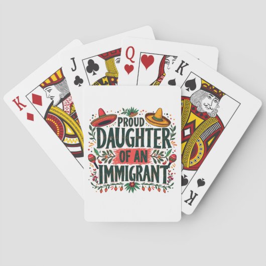 Trotse dochter van een Mexicaanse immigrant Pokerkaarten (Achterkant)