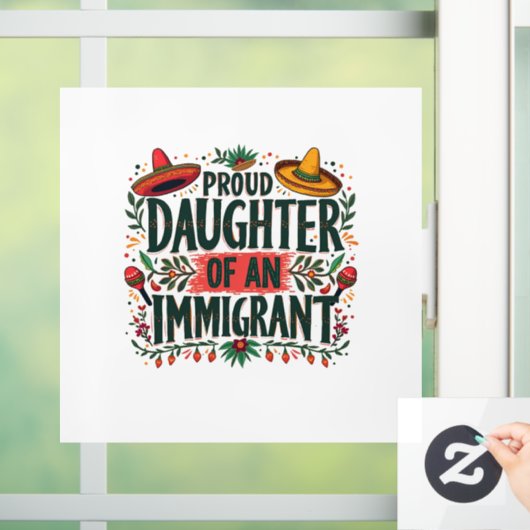 Trotse dochter van een Mexicaanse immigrant Raamsticker (Huis)