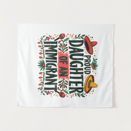 Trotse dochter van een Mexicaanse immigrant Wandkleed (Voorkant (horizontaal))