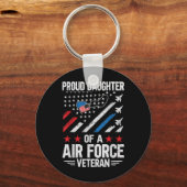 Trotse dochter van een veteraan van de luchtmacht sleutelhanger (Voorkant)