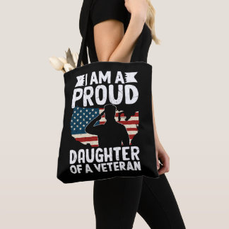 Trotse Dochter Van Een Veteranen Patriottische Mil Tote Bag
