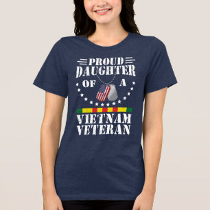 Trotse Dochter Van Een Vietnam Veteraan Patriottis Tri-Blend Shirt
