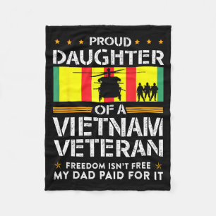 Trotse dochter van een Vietnam-veteraan vrijheid i Fleece Deken