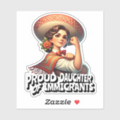 Trotse dochter van immigranten Retro Pink Sticker (Vel)