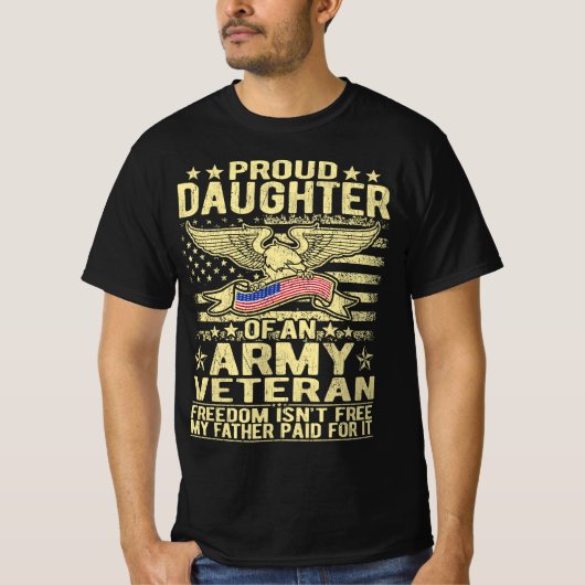 Trotse dochter van militaire veteraan - Vrijheid T-shirt (Voorkant)