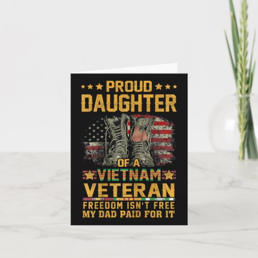 Trotse dochter van Vietnam veteraan patriottische  Kaart (Voorkant)
