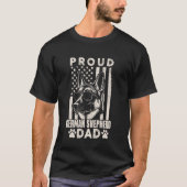 Trotse Duitse herdershond vader Amerikaanse vlag h T-shirt (Voorkant)