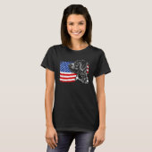 Trotse Duitse Wirehaired Pointer Amerikaanse Vlag  T-shirt (Voorkant volledig)