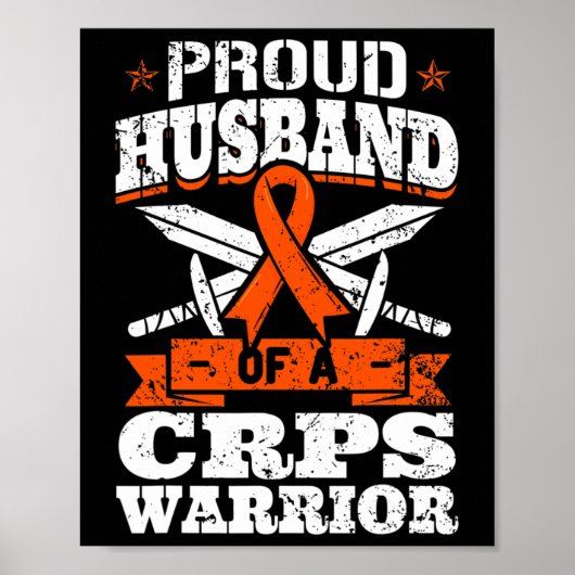 Trotse echtgenoot van een CRPS Warrior RSD Awarene Poster (Voorkant)
