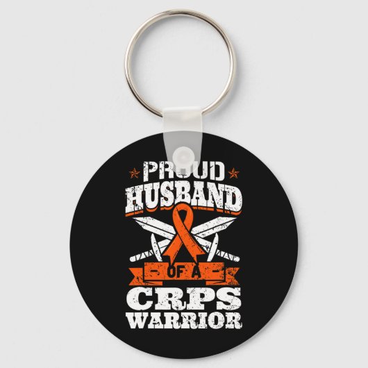 Trotse echtgenoot van een CRPS Warrior RSD Awarene Sleutelhanger (Voorkant)