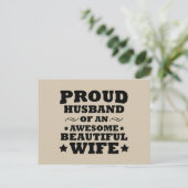 trotse echtgenoot van een geweldige , mooie vrouw feestdagenkaart (Staand voorkant)