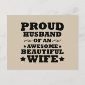trotse echtgenoot van een geweldige , mooie vrouw feestdagenkaart (Voorkant)