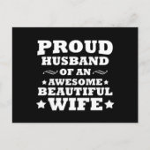 trotse echtgenoot van een geweldige , mooie vrouw feestdagenkaart (Voorkant)