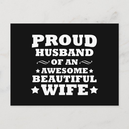 trotse echtgenoot van een geweldige , mooie vrouw feestdagenkaart (Voorkant)
