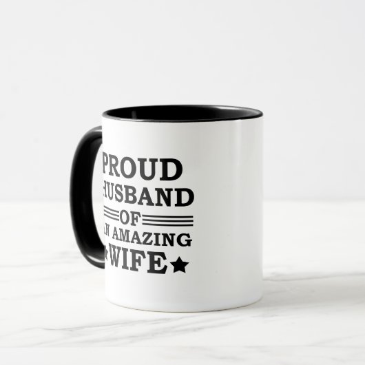 trotse echtgenoot van een geweldige vrouw mok (Voorkant links)