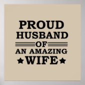 trotse echtgenoot van een geweldige vrouw poster (Voorkant)