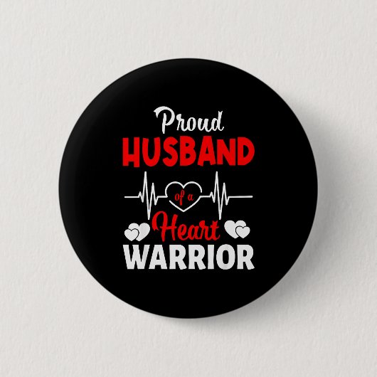 Trotse echtgenoot van een hartkrijger CHD-bewustzi Ronde Button 5,7 Cm (Voorkant)
