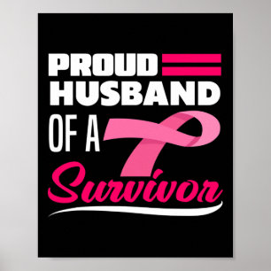 Trotse echtgenoot van een overlevende vrouw borstk poster