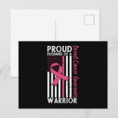 Trotse echtgenoot van een vrouw van een borstkanke briefkaart (Voorkant / Achterkant)