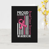 Trotse echtgenoot van een vrouw van een borstkanke kaart (Gele Bloem)