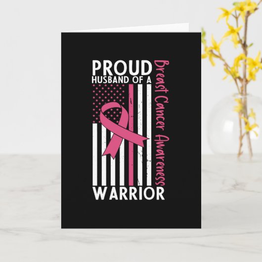 Trotse echtgenoot van een vrouw van een borstkanke kaart (Gele Bloem)