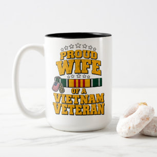 Trotse Echtgenote Van Een Vietnam Veteraan Militai Tweekleurige Koffiemok