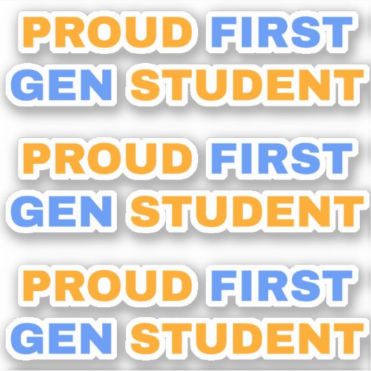 Trotse eerste generatie student sticker (Voorkant)