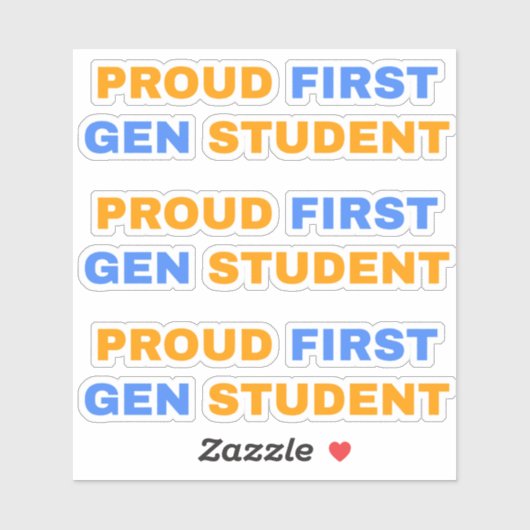 Trotse eerste generatie student sticker (Vel)