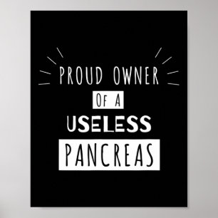 Trotse eigenaar van een nutteloze pancreas leuk di poster
