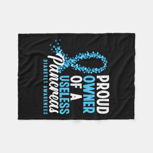 Trotse eigenaar van een nutteloze pancreas T1d Fun Fleece Deken (Voorkant (Horizontaal))