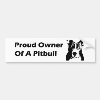 trotse eigenaar van een pitbull bumper sticker