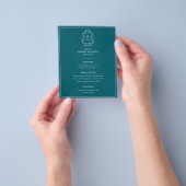 Trotse Elegante Blauwe Trouwmenu Met Rand Flyer (Hand)