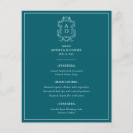 Trotse Elegante Blauwe Trouwmenu Met Rand Flyer