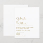 Trotse Elegante Gouden Script Trouw Uitnodiging (Voorkant / Achterkant)